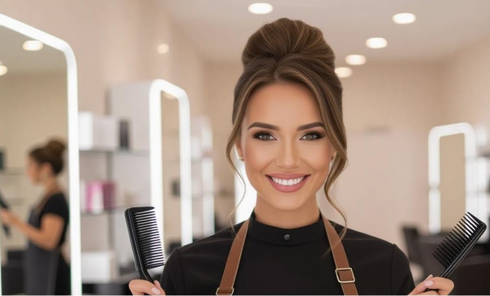 Beauty professional using high-quality tools